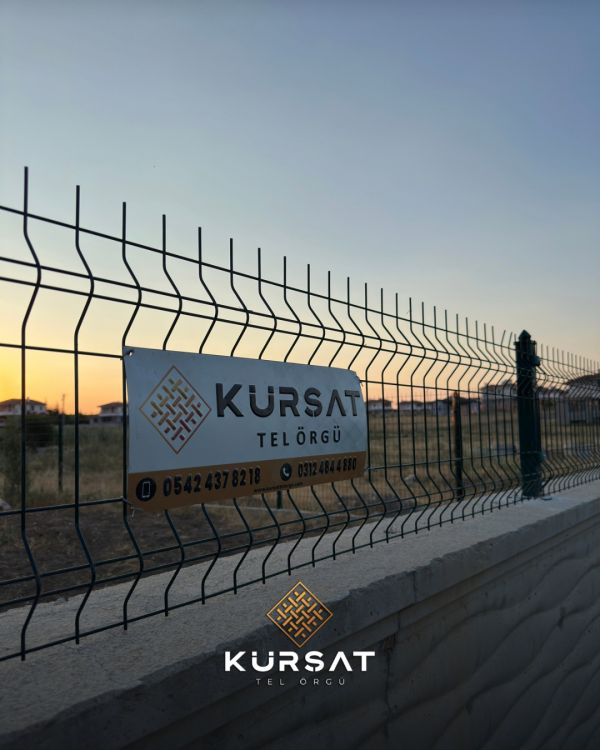 panel çit, kafes tel, dikenli tel, beton direki, çimçit